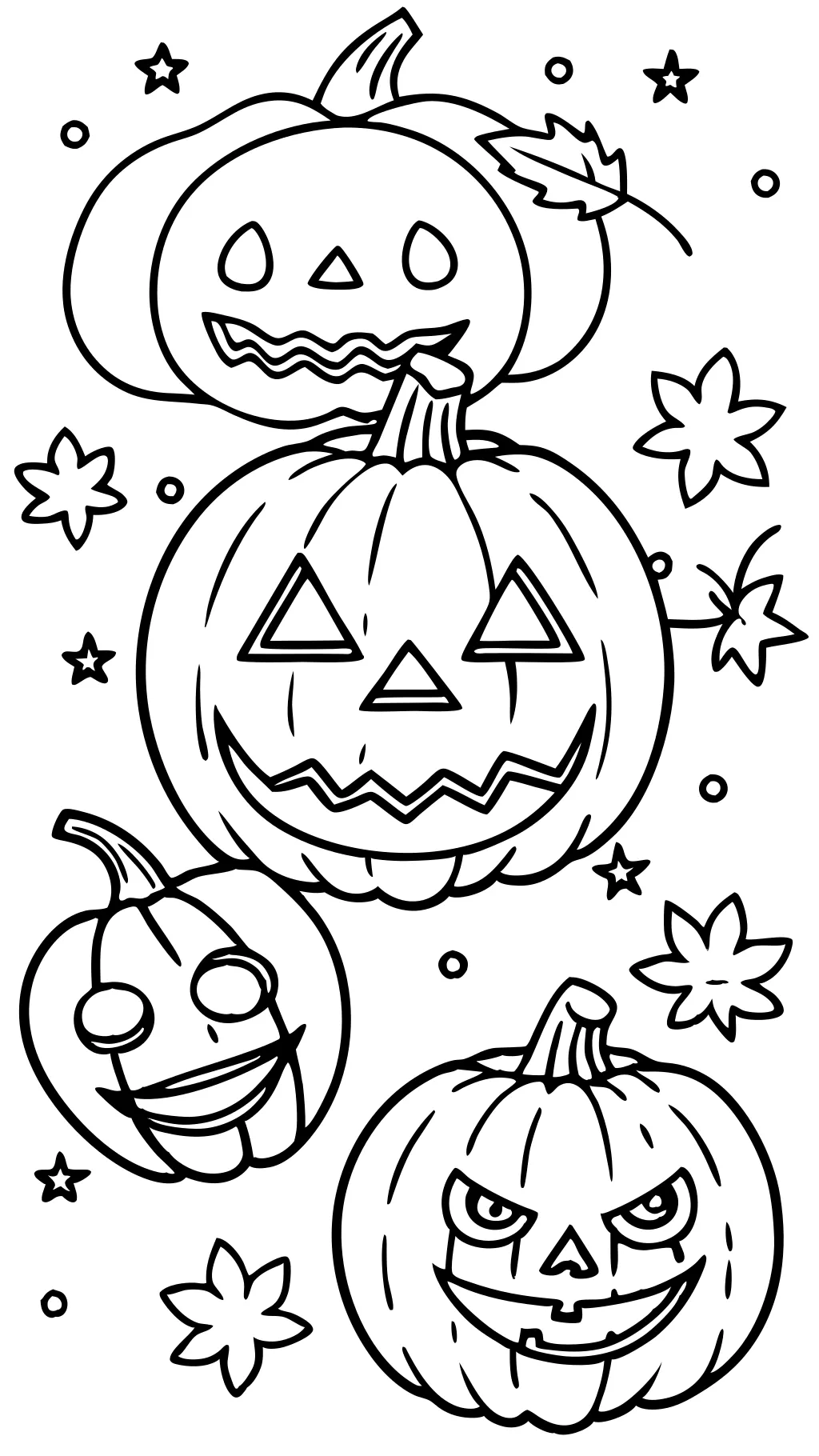 Páginas para colorear de las calabazas de Halloween